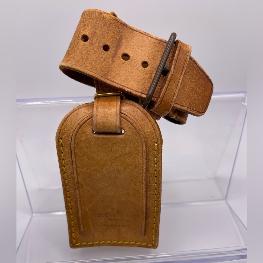 Louis Vuitton - natural leather luggage / name tag & poignet set
